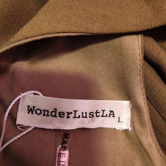 NWT WonderLust LA Olive Green Back Crisscross Design Size Large - Picture 7 of 9